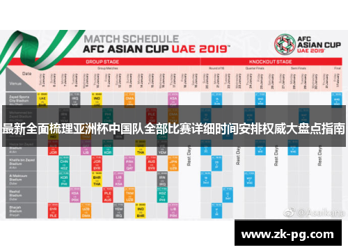 最新全面梳理亚洲杯中国队全部比赛详细时间安排权威大盘点指南 最新全面梳理亚洲杯中国队全部比赛详细时间安排权威大盘点指南